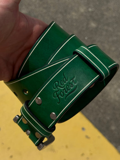 Brown Leather Belt Green