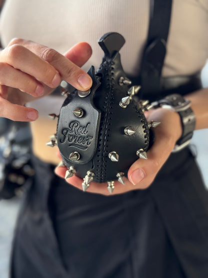 Leather Harness with Two Black Fish Charms