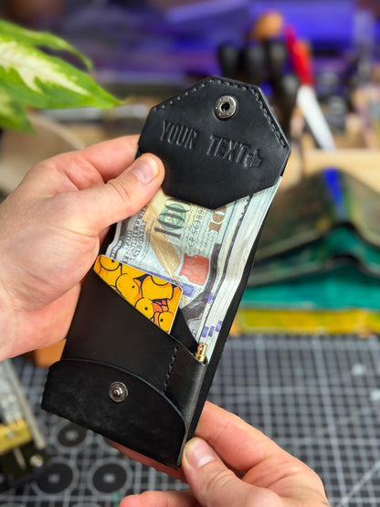 Large Capacity Leather Wallet for Cash | Handmade Bifold Wallet with Extra Bill Compartments