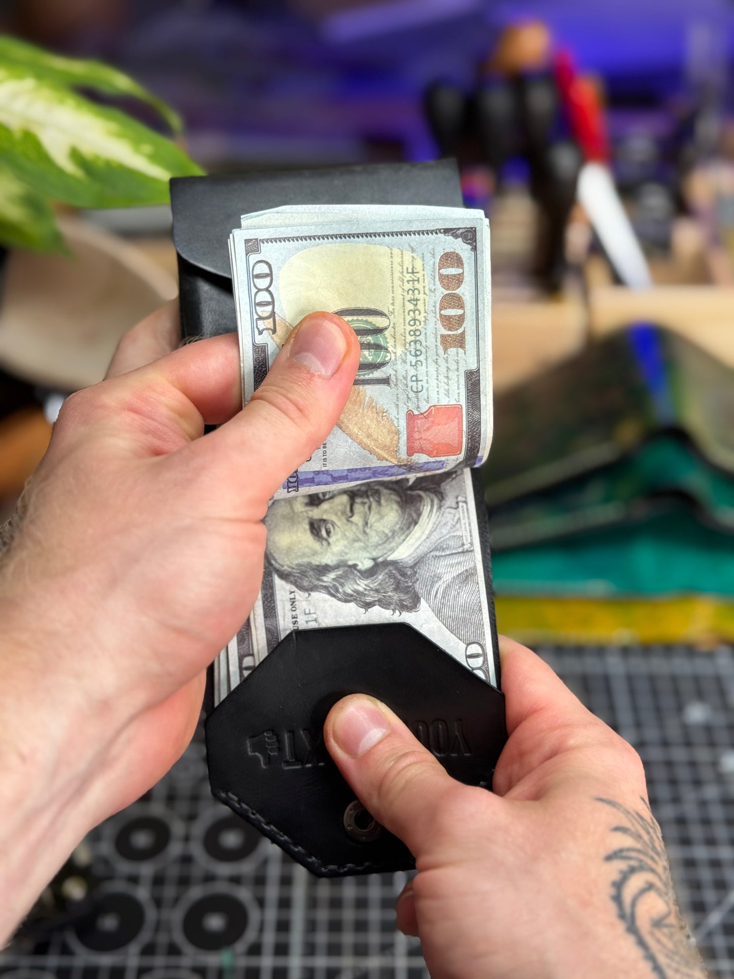 Large Capacity Leather Wallet for Cash | Handmade Bifold Wallet with Extra Bill Compartments