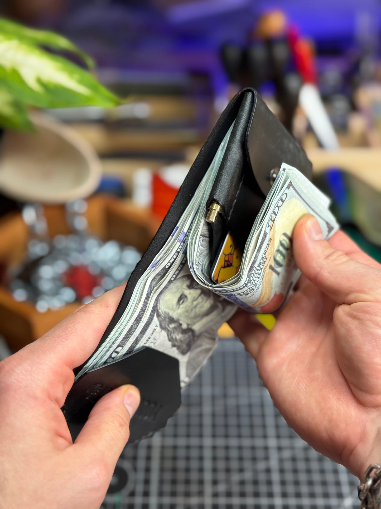 Large Capacity Leather Wallet for Cash | Handmade Bifold Wallet with Extra Bill Compartments