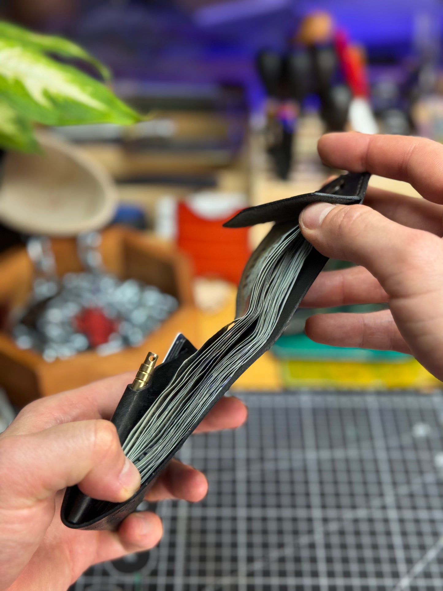 Large Capacity Leather Wallet for Cash | Handmade Bifold Wallet with Extra Bill Compartments