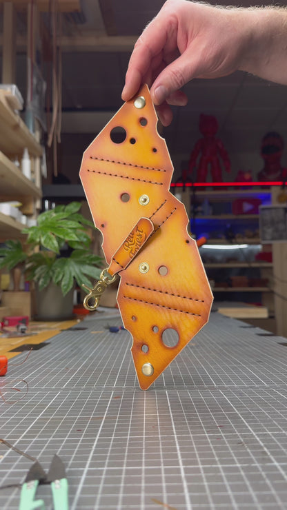 Leather Cheese Keychain Pouch | Coin Bag